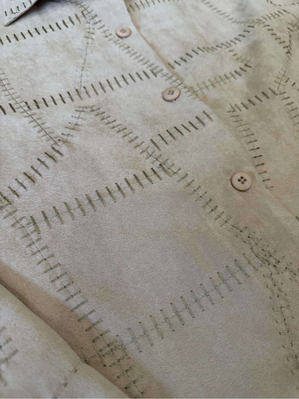 Tantrums Collection Faux Suede Patchwork Button Up Jacket Large - Picture 5 of 5